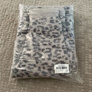 Pink Lily Gray and Black Leopard Print Sweater lounge pants